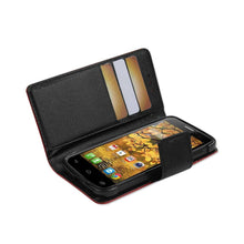 Reiko Wallet Case 3 In 1 For Alcatel Onetouch Conquest Red With Interior Leather-Like Material & Polymer Cover-Red