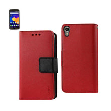 Reiko Wallet Case 3 In 1 For Alcatel Onetouch Idol 3 5.5Inches With Interior Leather-Like Material & Polymer Cover-Red