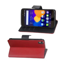 Reiko Wallet Case 3 In 1 For Alcatel Onetouch Idol 3 5.5Inches With Interior Leather-Like Material & Polymer Cover-Red