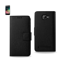 Reiko Wallet Case 3 In 1 For Blu Dash 5.0 D410A Black With Interior Leather-Like Material And Polymer Cover
