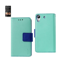 Reiko Wallet Case 3 In 1 For HTC Desire 626 Green With Interior Leather-Like Material And Polymer Cover