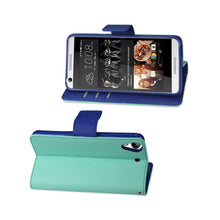 Reiko Wallet Case 3 In 1 For HTC Desire 626 Green With Interior Leather-Like Material And Polymer Cover