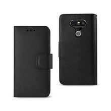 Reiko Lg G5 Wallet Case 3 In 1 With Interior Leather-Like Material And Polymer Cover Black