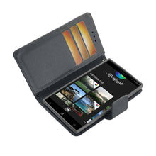 Reiko Wallet Case 3 In 1 For Nokia Lumia 830 White With Gray Interior Leather-Like Material And Polymer Cover