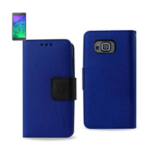 Reiko Wallet Case 3 In 1 Samsung Galaxy Alpha Sm-G850A/ G850F Navy With Interior Leather-Like Material And Polymer Cover