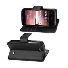 Reiko Wallet Case 3 In 1 For ZTE Overture 2 Black With Interior Leather-Like Material And Polymer Cover