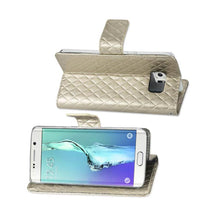 Reiko Wallet Case 3 In 1 For Samsung Galaxy S6 Edge Plus G928A/ G928V/ G928T/ G928P/ G928R4 Rhombus Pattern Champagne