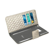 Reiko Wallet Case 3 In 1 For Samsung Galaxy S6 Edge Plus G928A/ G928V/ G928T/ G928P/ G928R4 Rhombus Pattern Champagne