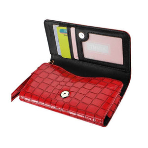 Reiko Universal Flip Case For Samsung Mega 6.3/ ZTE N9520/ LG G Flex/ Nokia 1520 Interior Red