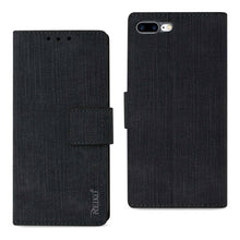 Reiko REIKO IPHONE 7 PLUS/ 6S PLUS/ 6 PLUS DENIM WALLET CASE WITH GUMMY INNER SHELL AND KICKSTAND FUNCTION IN BLACK