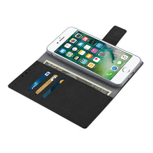 Reiko REIKO IPHONE 7 PLUS/ 6S PLUS/ 6 PLUS DENIM WALLET CASE WITH GUMMY INNER SHELL AND KICKSTAND FUNCTION IN BLACK