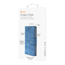 Reiko REIKO IPHONE 7 PLUS/ 6S PLUS/ 6 PLUS DENIM WALLET CASE WITH GUMMY INNER SHELL AND KICKSTAND FUNCTION IN BLACK
