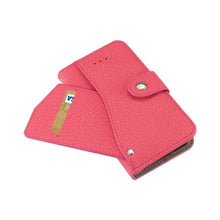 Reiko iPhone SE Slide out Wallet Case Hot Pink With Exterior & Interior Card Holders