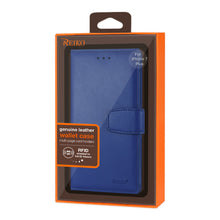 Reiko REIKO IPHONE 7 PLUS GENUINE LEATHER WALLET CASE WITH RFID CARD PROTECTION IN ULTRAMARINE