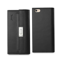 Reiko Iphone 6/6S Plus 5.5Inch Genuine Leather Flip Wallet Case Black