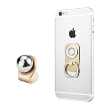 Reiko UNIVERSAL 2-IN-1 MAGNETIC CAR MOUNT HOLDER WITH 360 DEGREE ROTATION FINGER RING GRIP IN GOLD