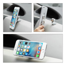 Reiko UNIVERSAL 2-IN-1 MAGNETIC CAR MOUNT HOLDER WITH 360 DEGREE ROTATION FINGER RING GRIP IN SILVER