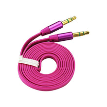 Reiko Stereo Male/Male Audio Cable 3.5Mm Gold-Plated Connector Hot Pink