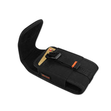 Reiko Vertical Pouch Samsung Mega 6.3Inch Plus-Black With Buckle Clip And Card Holder Inner Size-7X3.86X0.71Inch