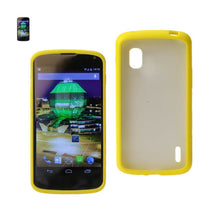 Reiko REIKO LG NEXUS 4 FRAME BUMPER CLEAR BACK CASE IN YELLOW