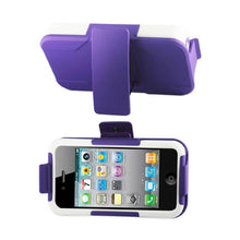 Reiko REIKO IPHONE 4/ 4G HYBRID HEAVY DUTY HOLSTER COMBO CASE IN WHITE PURPLE