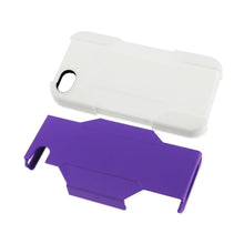 Reiko REIKO IPHONE 4/ 4G HYBRID HEAVY DUTY HOLSTER COMBO CASE IN WHITE PURPLE