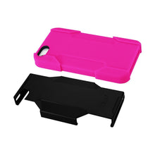 Reiko Silicone Case+Protector Cover Iphone5 Holster With Clip Hot Pink Black