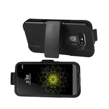 Reiko LG G5 / LG H850 Hybrid Heavy Duty Holster Combo Case Black  (Silicone Case + Protector Cover)