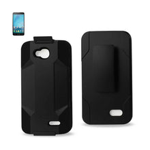 Reiko Silicone Case+Protector Cover LG Optimus L90 D405 Black Holster With Clip