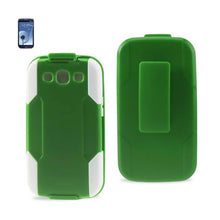 Reiko REIKO SAMSUNG GALAXY S3 HYBRID HEAVY DUTY HOLSTER COMBO CASE IN GREY WHITE