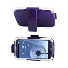 Reiko REIKO SAMSUNG GALAXY S3 HYBRID HEAVY DUTY HOLSTER COMBO CASE IN PURPLE CLEAR