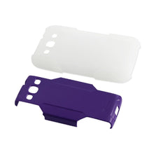 Reiko REIKO SAMSUNG GALAXY S3 HYBRID HEAVY DUTY HOLSTER COMBO CASE IN PURPLE CLEAR