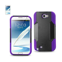 Reiko REIKO SAMSUNG GALAXY NOTE 2 HYBRID HEAVY DUTY CASE IN BLACK PURPLE