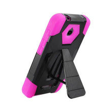 Reiko REIKO ALCATEL DAWN/ STREAK HYBRID HEAVY DUTY CASE WITH KICKSTAND IN HOT PINK BLACK