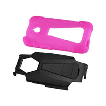 Reiko REIKO ALCATEL DAWN/ STREAK HYBRID HEAVY DUTY CASE WITH KICKSTAND IN HOT PINK BLACK
