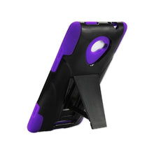 Reiko REIKO HTC WINDOWS PHONE 8X HYBRID HEAVY DUTY CASE WITH KICKSTAND IN BLACK PURPLE