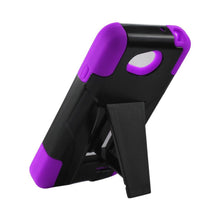 Reiko REIKO LG L90 HYBRID HEAVY DUTY CASE WITH KICKSTAND IN PURPLE BLACK
