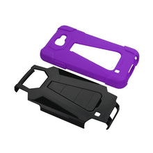 Reiko REIKO LG SPREE HYBRID HEAVY DUTY CASE WITH KICKSTAND IN PURPLE BLACK