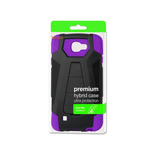 Reiko REIKO LG SPREE HYBRID HEAVY DUTY CASE WITH KICKSTAND IN PURPLE BLACK