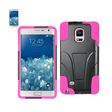 Reiko Silicon Case+Protector Cover Samsung Galaxy Note Edge New Type Kickstand Hot Pink Black