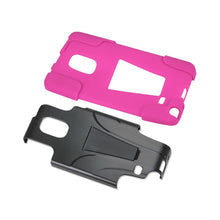 Reiko Silicon Case+Protector Cover Samsung Galaxy Note Edge New Type Kickstand Hot Pink Black
