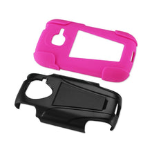 Reiko Silicon Case+Protector Cover Samsung Galaxy Discover (Cdma) Centura S738C New Type Kickstand Hot Pink Black