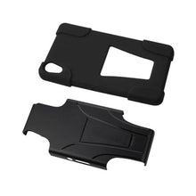 Reiko Silicon Case+Protector Cover For Sony Xperia Z3V Black New Type Kickstand