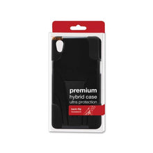 Reiko Silicon Case+Protector Cover For Sony Xperia Z3V Black New Type Kickstand