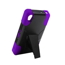 Reiko Silicon Case+Protector Cover For Sony Xperia Z3V Purple Black New Type Kickstand