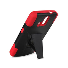 Reiko ZTE Axon Pro 5.5Inches Silicon Case+Protector Cover Case With New Type Kickstand In Red Black