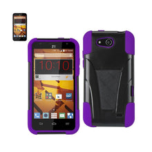 Reiko Silicon Case+Protector Case For ZTE Speed N9130 Purple Black New Type Kickstand