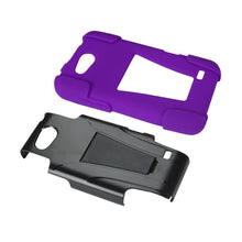Reiko Silicon Case+Protector Case For ZTE Speed N9130 Purple Black New Type Kickstand