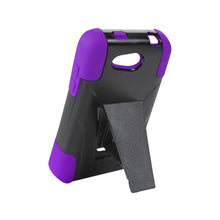 Reiko Silicon Case+Protector Case For ZTE Speed N9130 Purple Black New Type Kickstand