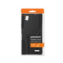 Reiko Silicon Case+Protector Case For ZTE Warp Elite N9518 Black New Type Kickstand
